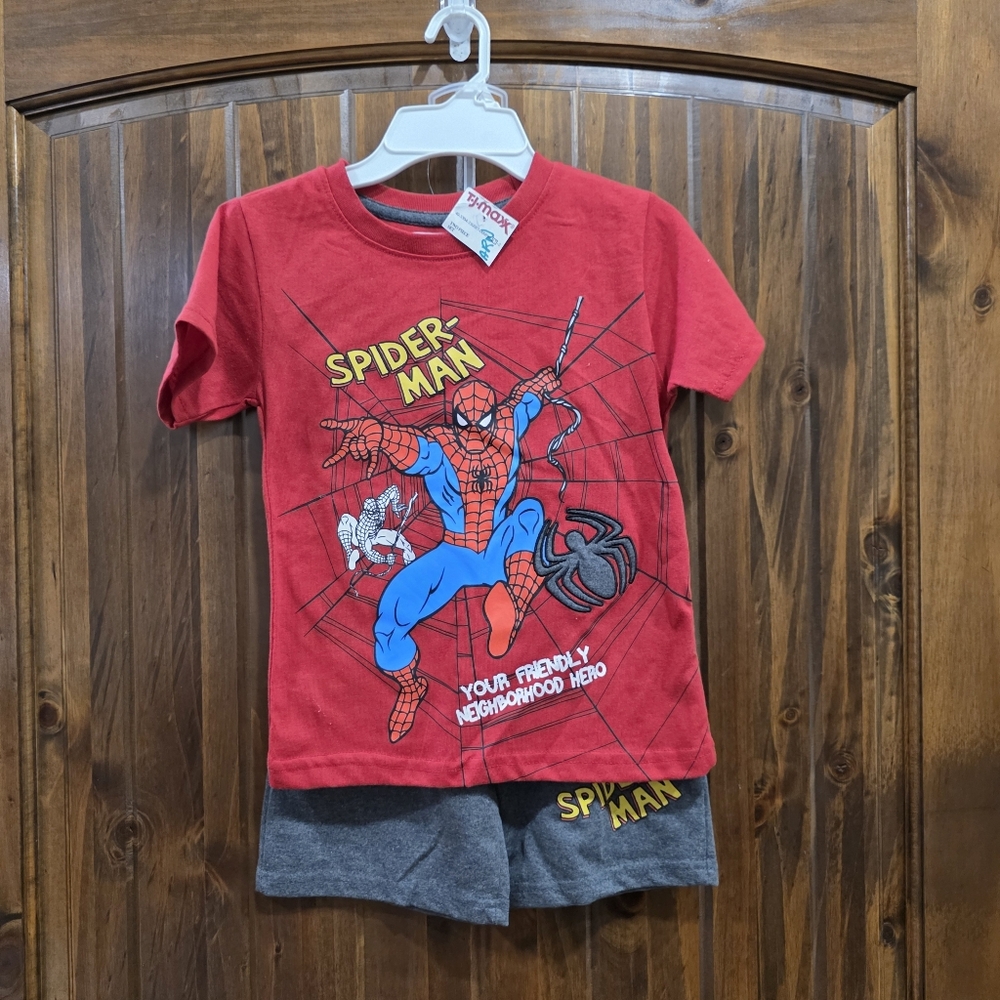 Spider-Man Red and Gray Short Set